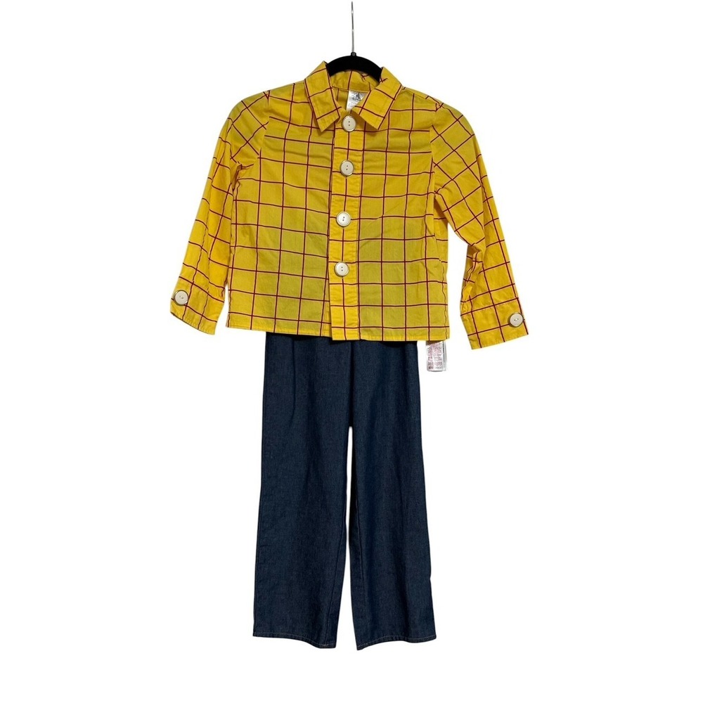 Official Disney Woody Toy Story Costume shirt pants Yellow Unisex Kids Size 7/8